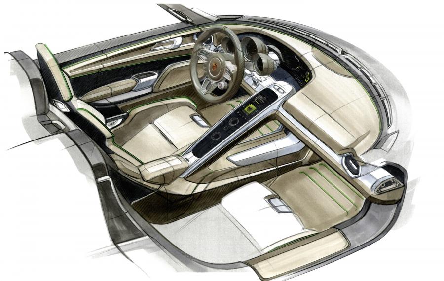 Эскиз Porsche 918 Spyder 2013 года  (фото 2 из 3)